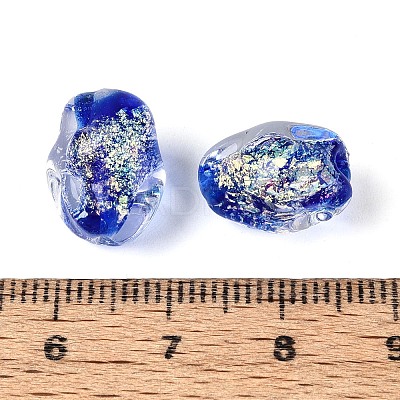Handmade Foil Glass Beads Strands FOIL-N033-02B-1
