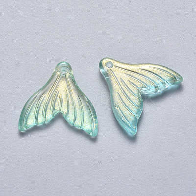 Transparent Spray Painted Glass Pendants X-GLAA-S190-009A-03-1