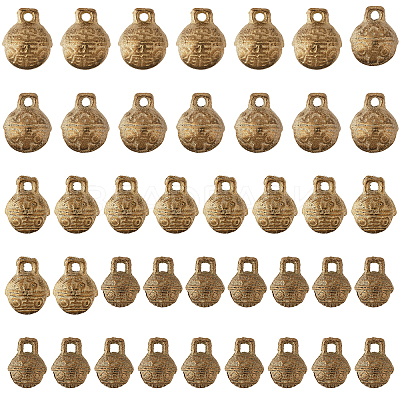 40Pcs 4 Styles Brass Bell Pendants KK-CA0002-54-1