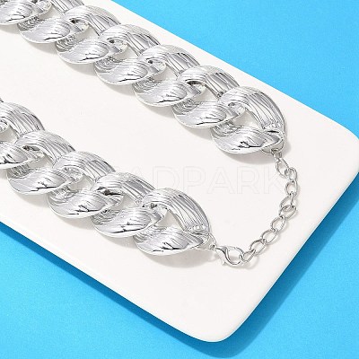 Electroplated CCB Curb Chain Necklace & Bracelets Set SJEW-G084-01P-1