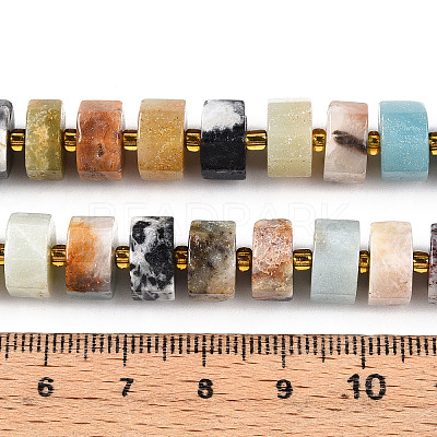 Natural Flower Amazonite Beads Strands G-T140-33-1