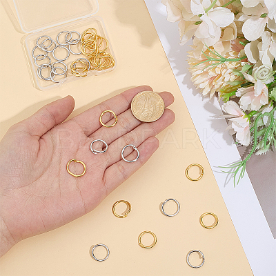 28Pcs 2 Colors Brass Open Jump Rings KK-BC0015-82-1