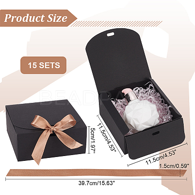 Square Cardboard Paper Jewelry Gift Boxes CBOX-WH0003-35B-1