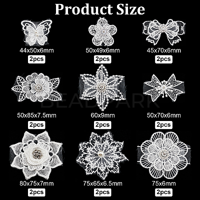 18Pcs 9 Style Lace Embroidery Costume Accessories DIY-AR0002-36-1