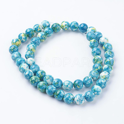 Synthetic Ocean White Jade Beads Strands G-B367-3-1