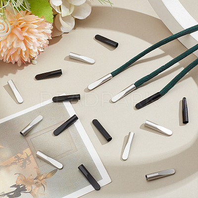 120Pcs 2 Colors Zinc Alloy Cord Ends FIND-NB0005-64-1