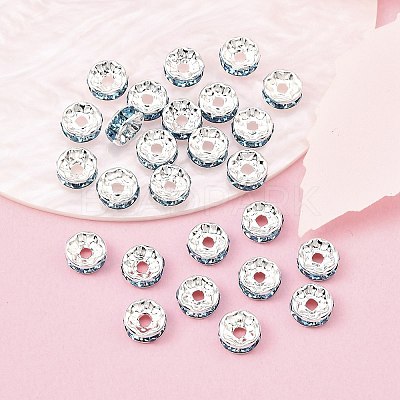 Brass Grade A Rhinestone Spacer Beads RB-A014-Z8mm-03S-1