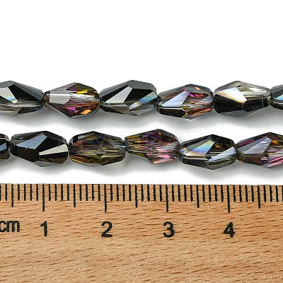 Transparent Electroplate Glass Beads Strands GLAA-K064-03B-HP01-1