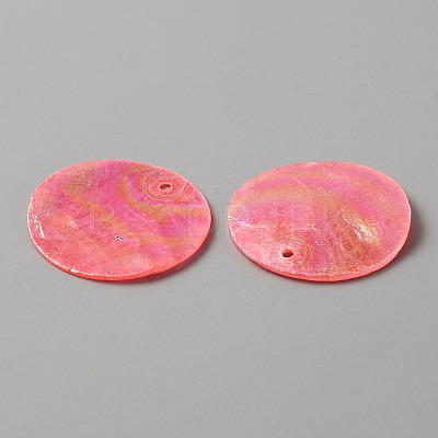 Natural Capiz Shell Pendants BSHE-WH0004-10B-1