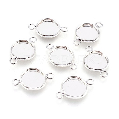 Brass Cabochon Connector Settings X-KK-E058-S-1