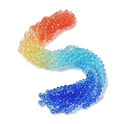 Transparent Painted Glass Beads Strands DGLA-A034-T8mm-A13-1