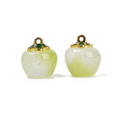 Transparent Glass Apple Pendants DGLA-E004-16B-1
