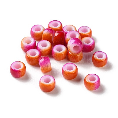 Spray Painted ABS Plastic European Beads KY-G033-02A-10-1
