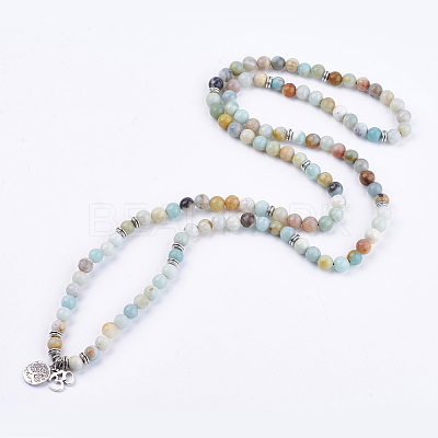 Natural Amazonite Wrap Bracelets BJEW-E329-06D-1