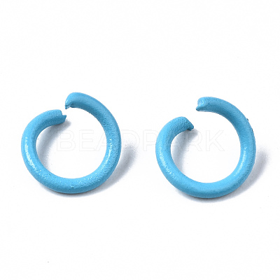 Spray Painted Iron Open Jump Rings IFIN-T017-04B-1