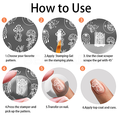 Stainless Steel DIY Nail Art Templates MRMJ-WH0092-056-1