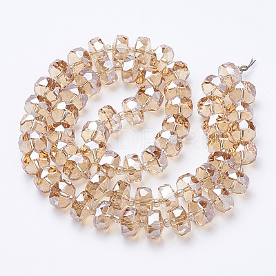 Electroplat Glass Beads Strands EGLA-Q092-8mm-D09-1