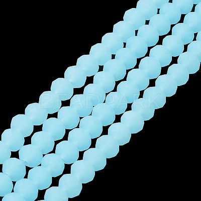 Imitation Jade Solid Color Glass Beads Strands EGLA-A034-J3mm-MD04-1