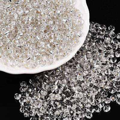 6/0 Baking Paint Transparent Fringe Glass Seed Beads X1-SEED-N006-06A-1