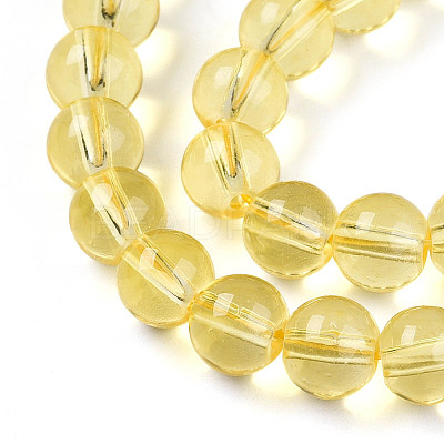 Baking Paint Transparent Glass Beads Strands DGLA-N006-8mm-04-1