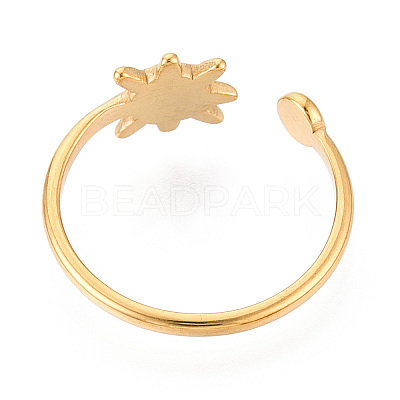 Sun 304 Stainless Steel Cuff Ring Components X-STAS-T066-34G-1