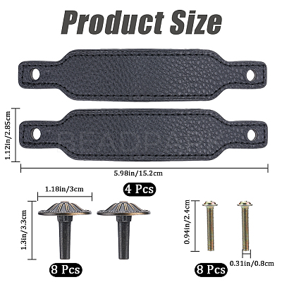 PU Leather Drawer Handles FIND-WH0290-10B-AB-1