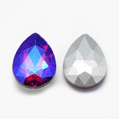 Pointed Back Glass Rhinestone Cabochons RGLA-T017-10x14mm-03-1