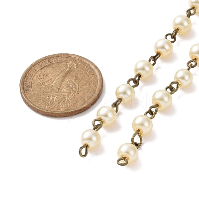 Handmade Round Glass Pearl Beads Chains for Necklaces Bracelets Making AJEW-JB00035-07-1