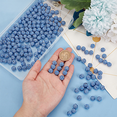 200Pcs Pave Disco Ball Beads RB-PH0001-41A-1