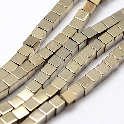 Electroplate Non-magnetic Synthetic Hematite Beads Strands G-J170A-2x2mm-08-1