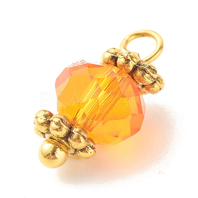 Electroplate Glass Beads Pendant PALLOY-JF01344-1