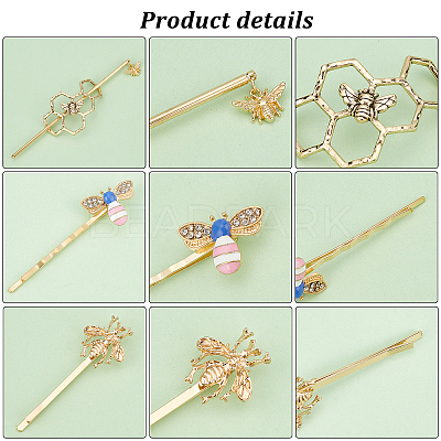 12Pcs 3 Style Hair Bobby Pins & 4 Sets 2 Color Alloy Hair Clips OHAR-PH0001-32-1