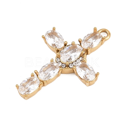 304 Stainless Steel Rhinestone Pendants STAS-P430-02G-03-1