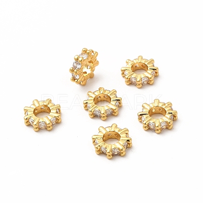 Brass Glass Spacer Beads X-KK-A178-06G-1