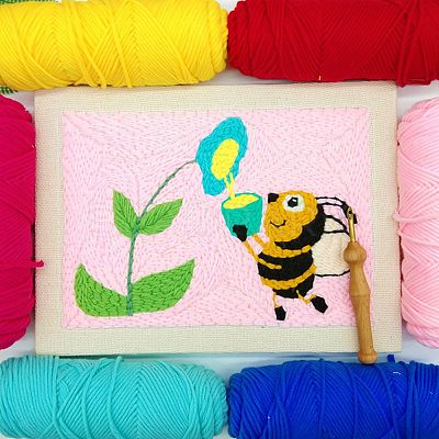 Bee Punch Embroidery Supplies Kit DIY-H155-12-1