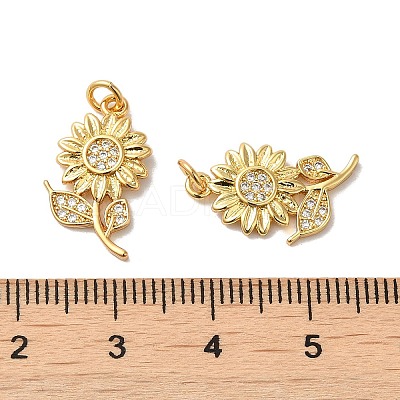 Rack Plating Brass Micro Pave Cubic Zirconia Pendants KK-K377-60G-1