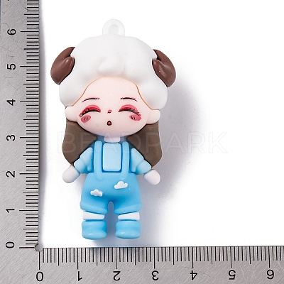 The 12 Chinese Zodiac Girl Doll PVC Plastic Pendants LS-KY-S172-16H-1