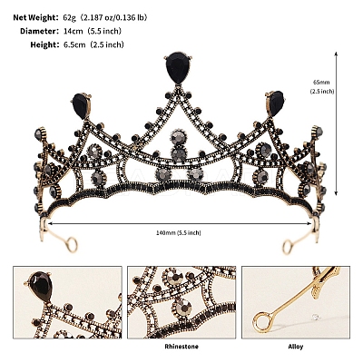 Alloy Rhinestone Hair Bands  for Woman Girls PW-WGA69DD-18-1