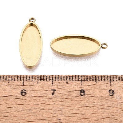 304 Stainless Steel Pendant Cabochon Component STAS-Q113-25D-G-1