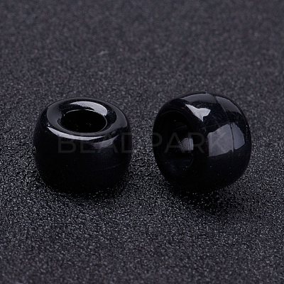 Opaque Acrylic European Beads X-PL338-45-1