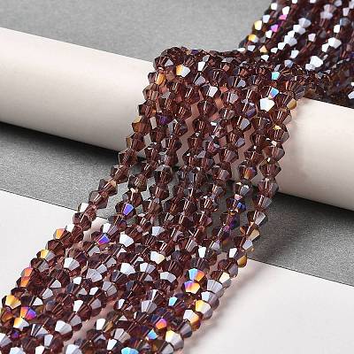 Transparent Electroplate Glass Beads Strands EGLA-A039-T6mm-B05-1