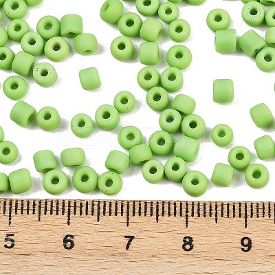 Frosted Opaque 6/0 Glass Seed Beads SEED-R029-4mm-A03-1