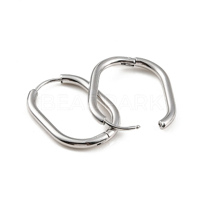 Non-Tarnish 304 Stainless Steel Oval Hoop Earrings EJEW-M218-02C-P-1