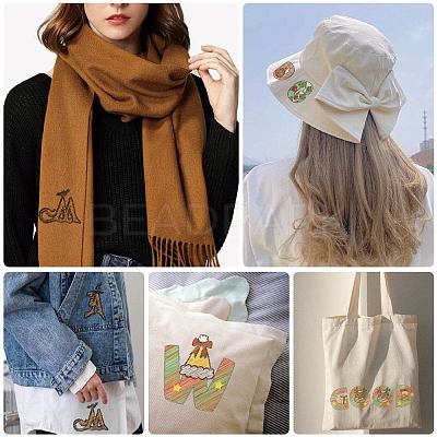 4 Sets 4 Style Christmas & Halloween Cloth Water-soluble Embroidery Aid Drawing Sketch AJEW-WH20039-001-1