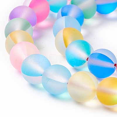 Synthetic Moonstone Beads Strands G-E573-01B-13-1