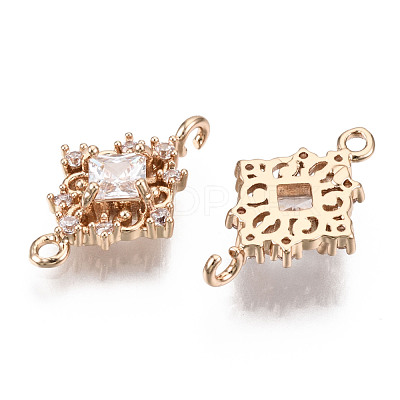 Brass Micro Pave Cubic Zirconia Links Connectors X-KK-R111-014-B01-1