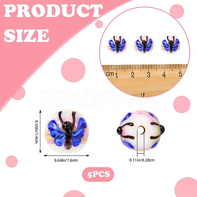 5Pcs Handmade Lampwork Beads LAMP-SZ0001-49B-1