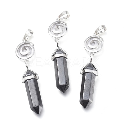 Synthetic Non-magnetic Hematite Pointed Big Pendants G-D0021-01P-14-1