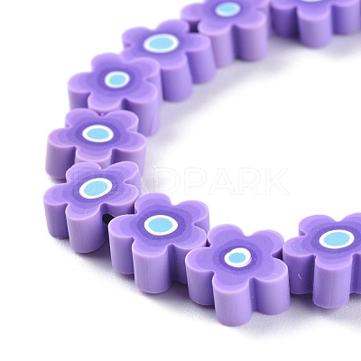 Handmade Flower Polymer Clay Beads Strands CLAY-M003-07D-1