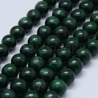 Natural Malachite Beads Strands G-F571-27B2-8mm-1
